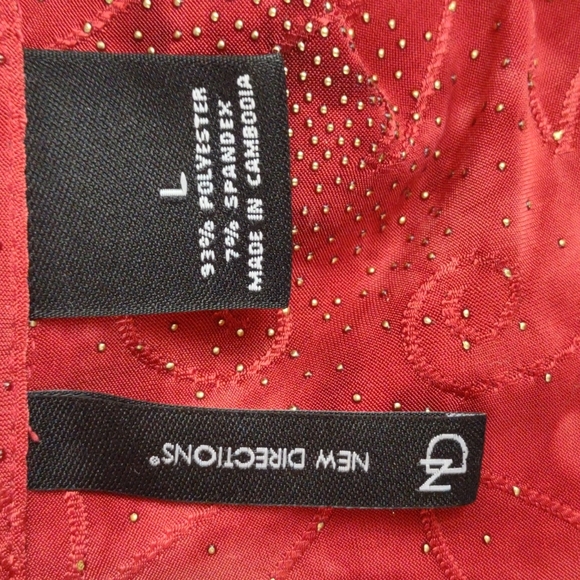 New Directions Shirt Blouse, Size Large, red - Picture 7 of 8